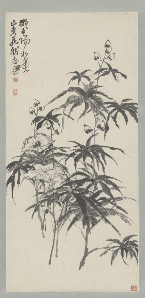 吴俊卿秋葵图轴, , Wu Changshuo