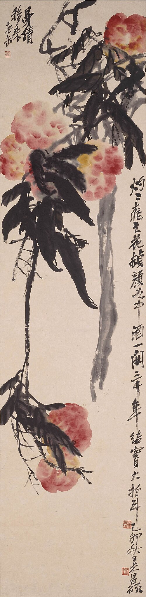 清 吴俊卿 桃实图轴, 1915, Wu Changshuo