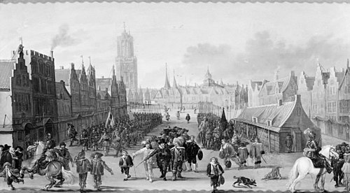 Disbanding of the Mercenary Troops on the Neude, Utrecht, July 31st, 1618, 1618, Paulus van Hillegaert
