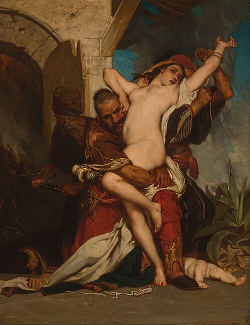 Kidnapping of a Montenegrin Woman, replica, 1865, Jaroslav Čermák