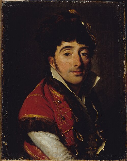 Portrait d'un acteur, en veste rouge bordée de fourrure, 1800, Louis-Léopold Boilly