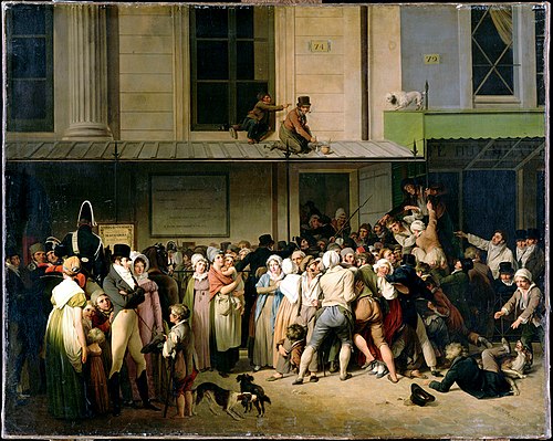 L'Entrée du théâtre de l'Ambigu-Comique à une représentation gratis, 1819, Louis-Léopold Boilly