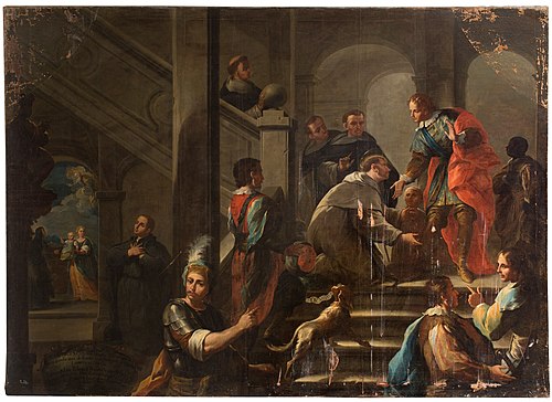 Encuentro de Agustín Adorno con San Luis Beltrán en Valencia, 1738, Pedro Rodríguez de Miranda