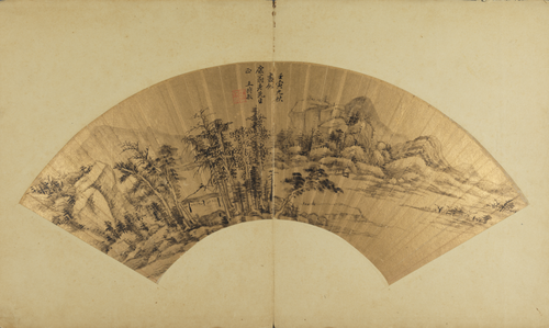 王时敏山水扇面, , Wang Shimin