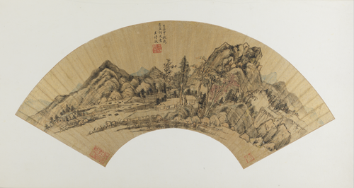 王时敏山水扇, , Wang Shimin