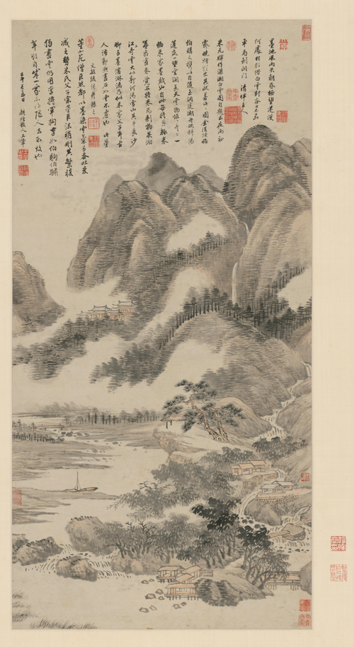 王翚墨池风雨轴, , Wang Hui