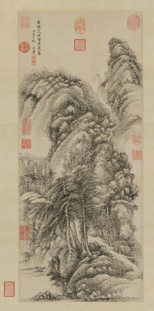 王翚陡壑奔泉图轴, , Wang Hui