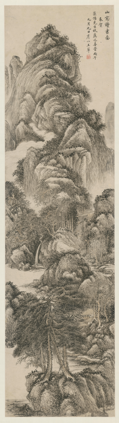王翚山窗读书图轴, , Wang Hui