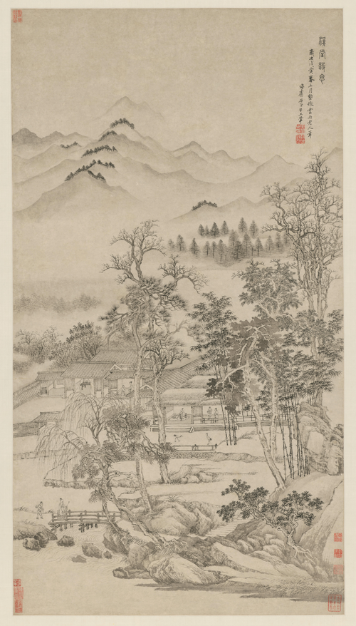 王翚溪堂诗思图轴, , Wang Hui