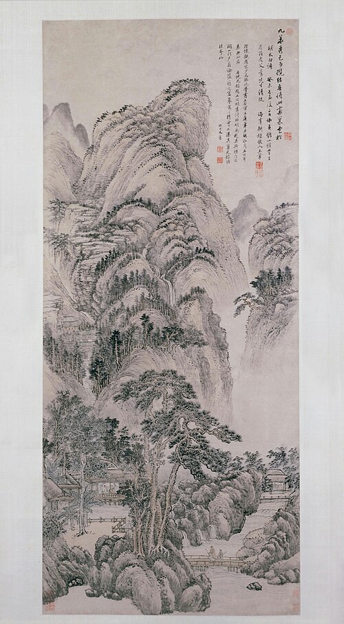 王翚九华秀色图轴, , Wang Hui