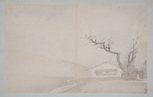 王翚等九家山水册-王翚临溪书屋页, , Wang Hui