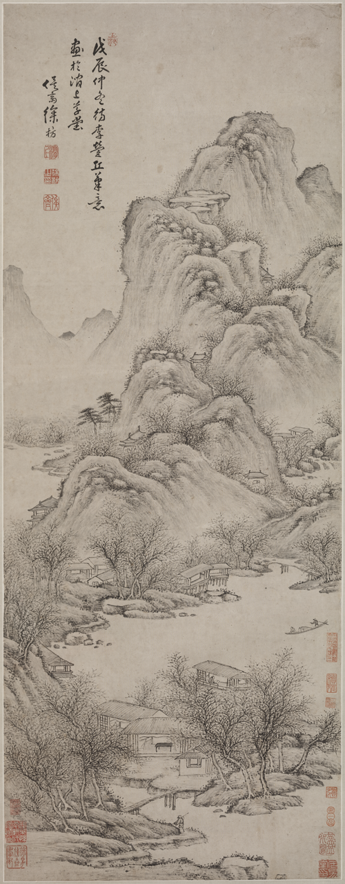 徐枋仿李成山水轴, , Li Cheng