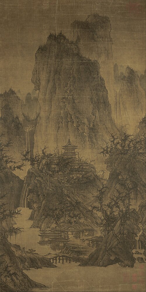 A Solitary Temple Amid Clearing Peaks, 1100, Li Cheng