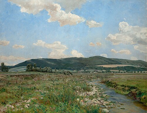 Železné Mountains Viewed from the Zlatý Stream in Třemošnice, 1895, František Kaván