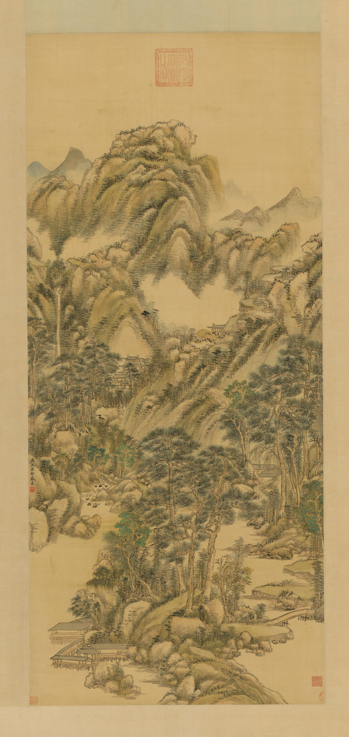 王原祁晴山叠翠轴, , Wang Yuanqi