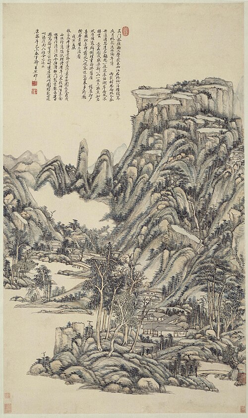 王原祁送别诗意图轴, , Wang Yuanqi