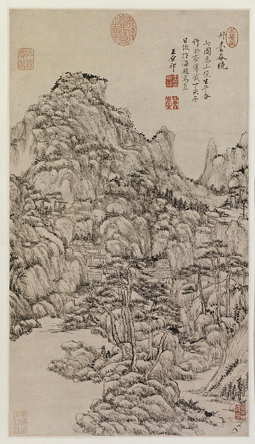 王原祁丹台春晓图轴, , Wang Yuanqi