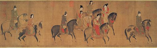 Beauties on an Outing, 1150, Li Gonglin