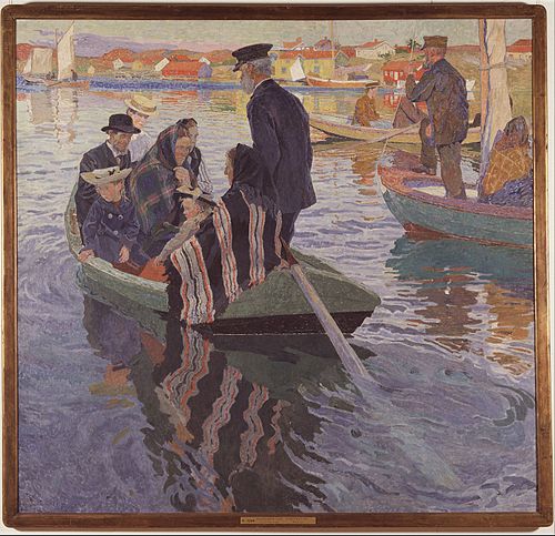 Church-Goers in a Boat, 1909, Carl Wilhelmson