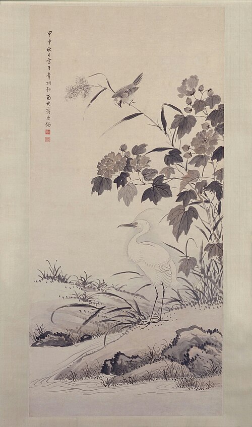 蒋廷锡芙蓉鹭鸶图轴, , Jiang Tingxi