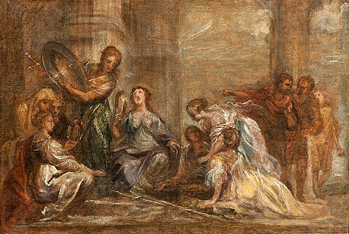 Achilles en de dochters van Lycomedes, 1654, Jan Boeckhorst