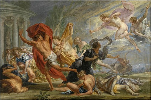 Apollo and Diana Kill Niobe's Children, 1630, Jan Boeckhorst