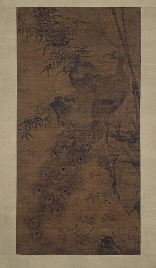 林良孔雀图轴, , Lin Liang