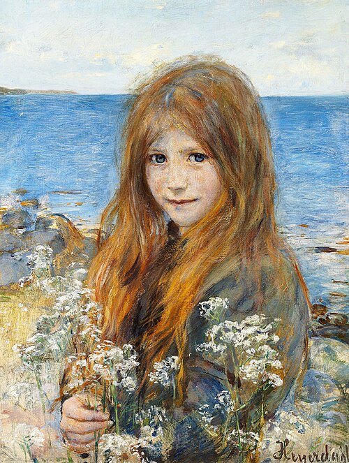 Little girl on the beach, , Hans Olaf Heyerdahl