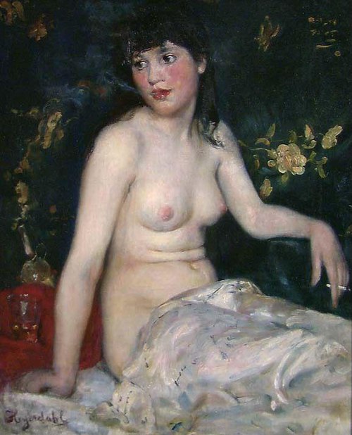Nude with a Cigarette, 1887, Hans Olaf Heyerdahl