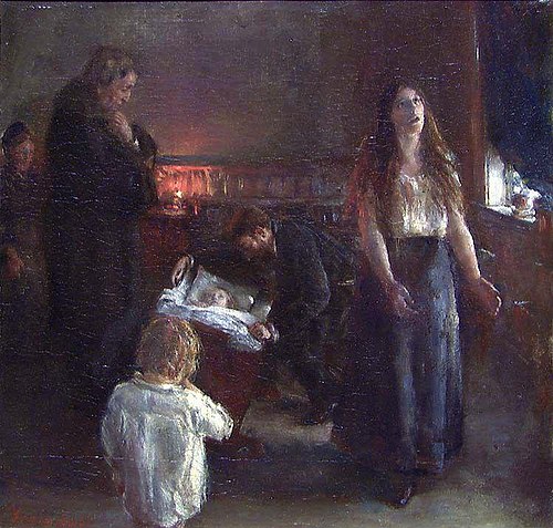 Det døende barn, 1889, Hans Olaf Heyerdahl