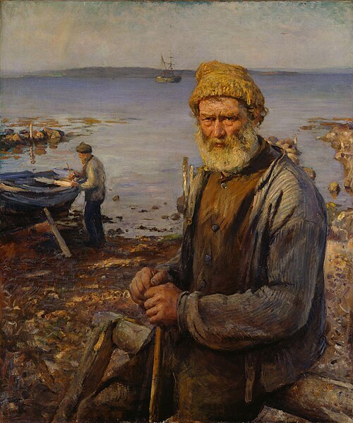 The old Fisherman, 1891, Hans Olaf Heyerdahl