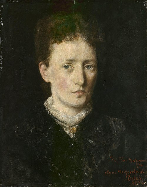 Portrait of Karen Marie Bætzmann, b. Fougner, 1880, Hans Olaf Heyerdahl
