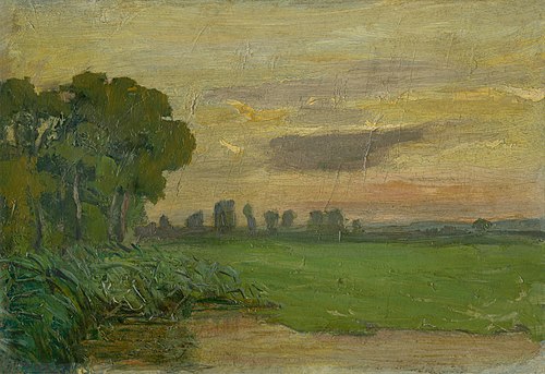 Sunset in Kalocsa, 1890, Jozef Hanula