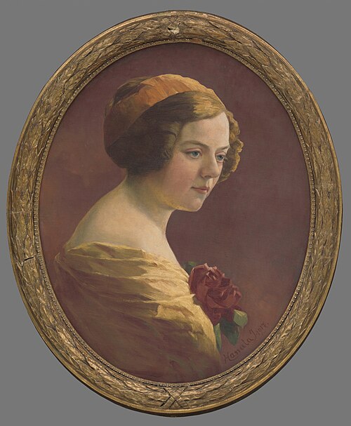 Dáma s ružou, 1917, Jozef Hanula