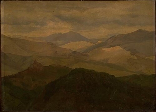 Bjerglandskab ved Civitella, 1845, Ernst Meyer
