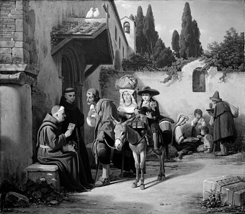 A Little Boy is Taken to the Monastery by His Parents, 1837, Ernst Meyer