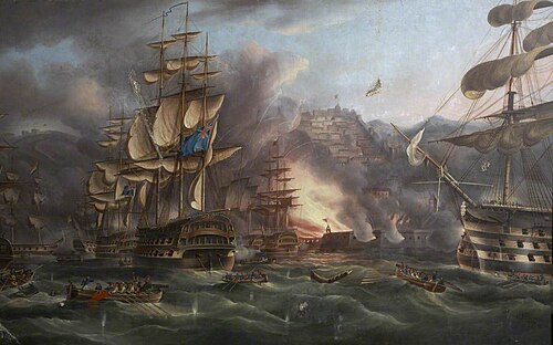 The Bombardment of Algiers, 27 August 1816 (after George Chambers Senior), , Philip Hutchings Rogers
