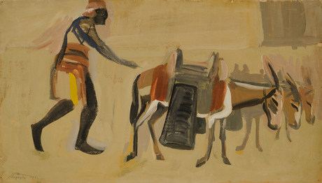 Donkeys and a donkey keeper, 1910, Martiros Sarian
