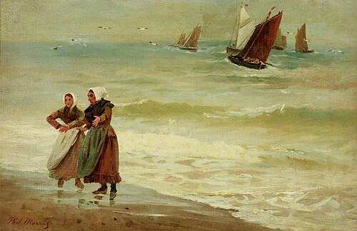 Beach with Figures, , Philip Richard Morris
