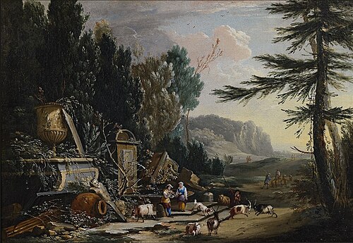 Landscape with Herders and Ruins (II), 1650, Philips Augustyn Immenraet
