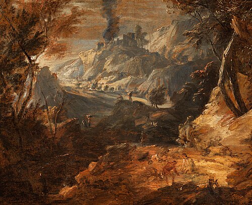 Landscape with figures, 1672, Philips Augustyn Immenraet