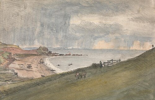 Budleigh, Salterton... An easier way of descending ye cliff, 1833, William Crotch