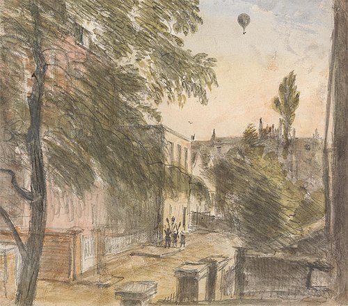 Balloon over Holland Street, Kensington, 22 July 1835, 7 p.m., 1835, William Crotch