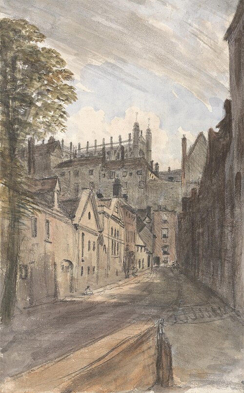 St. George's Chapel and The Castle Wall From Bier Lane, July 18, 1832, 1 pm, 1832, William Crotch