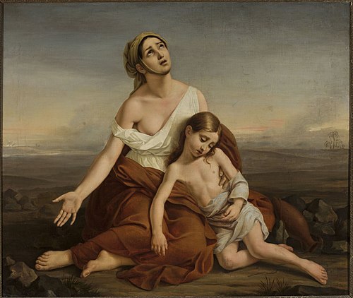 Hagar in the desert, 1817, Vincenzo Camuccini