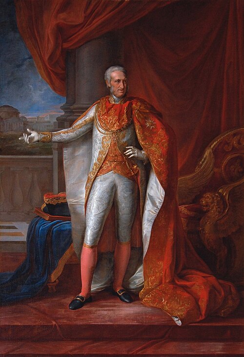 Ferdinando I delle Due Sicilie in costume di Cavaliere dell'Ordine di San Gennaro, 1818, Vincenzo Camuccini