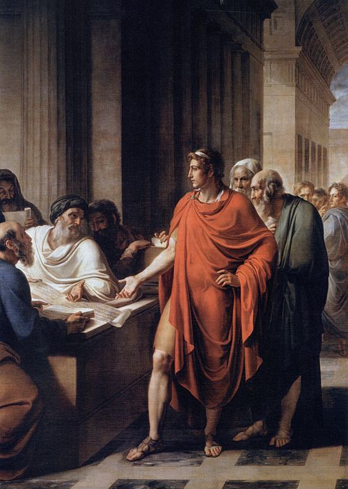 Tolomeo Filadelfo nella biblioteca di Alessandria, 1813, Vincenzo Camuccini