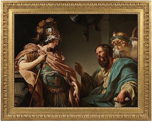 Alcibiades being taught by Socrates, 1777, François-André Vincent