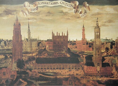 Cityscape of Bruges, called The Seven Wonders of Bruges, 1564, Pieter Claeissens the Elder