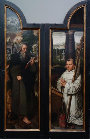 Saint Antony, Abbot Antonius Wydoot and the Lactation of of Saint Bernard, 1560, Pieter Claeissens the Elder